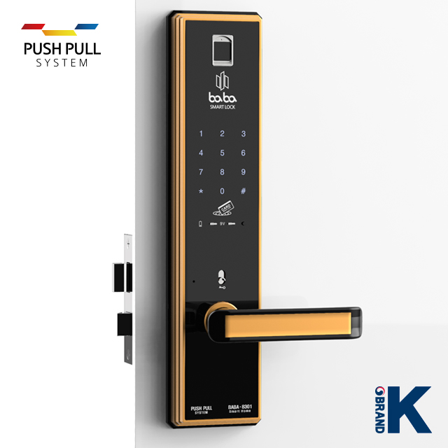 Electronic smart door lock baba-8301 swipe card handle fingerprint door lock