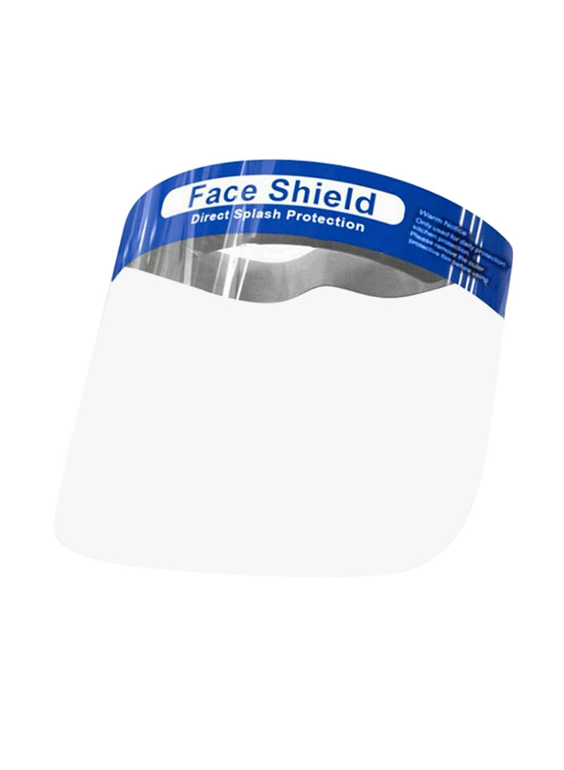 Double sided anti-fog face shield clear/blue