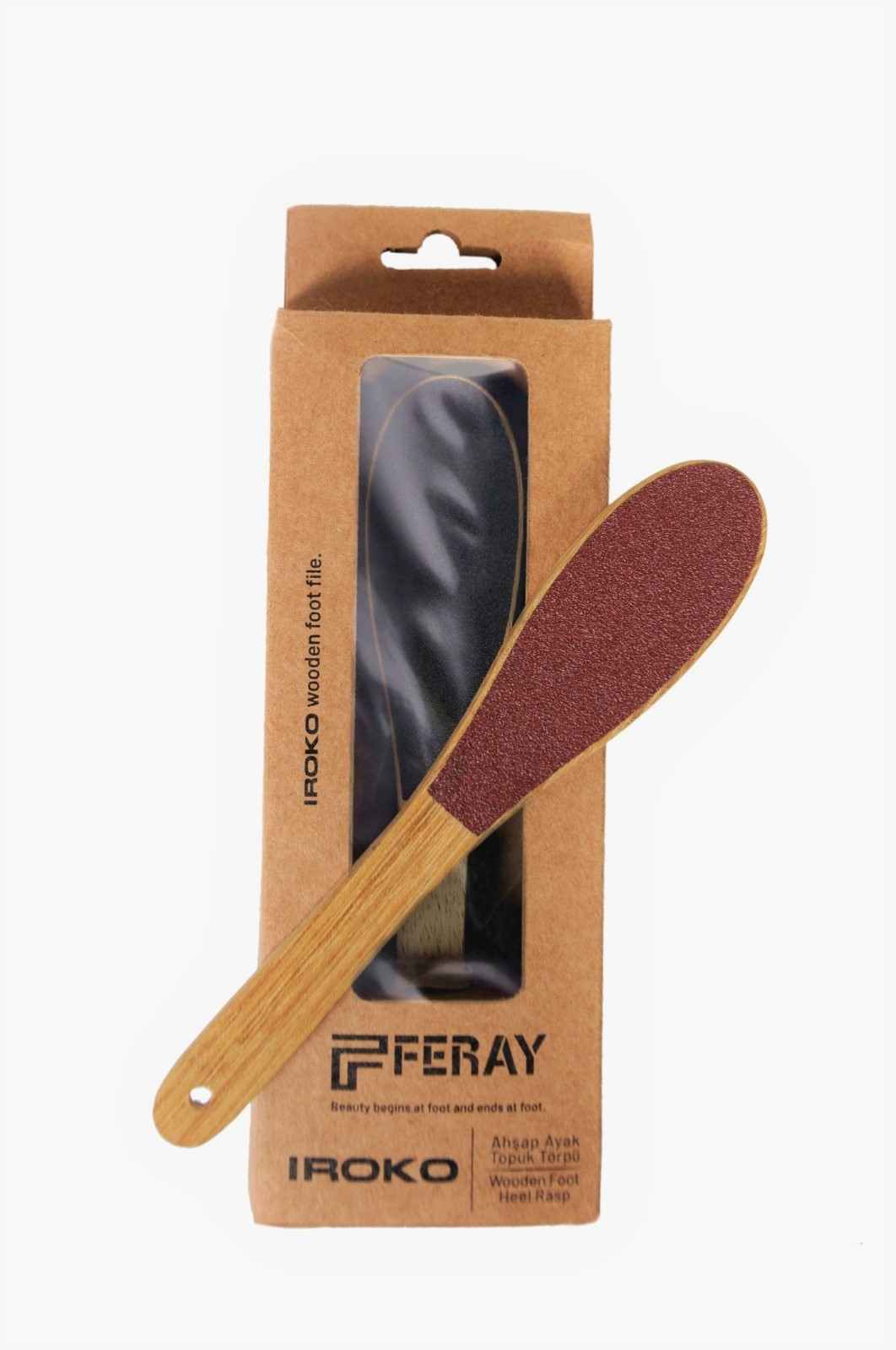 Feray double sided iroko wooden foot file, callus rough, dead skin remover