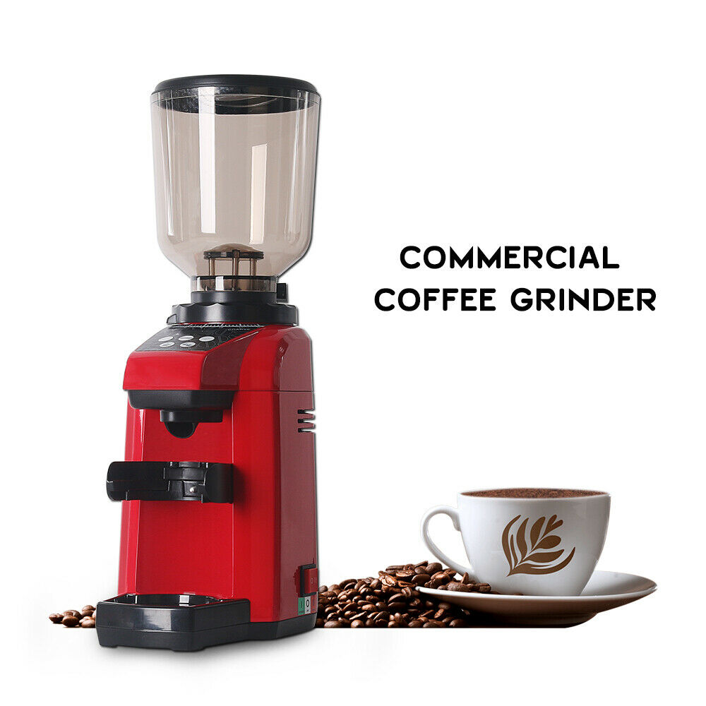 Commercial espresso coffee grinder burr mill machine red 500g burr grinder