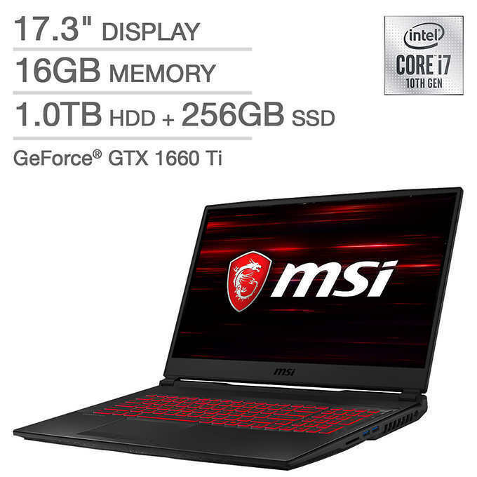 Msi gl75 leopard gaming laptop - 10th gen intel core i7-10750h