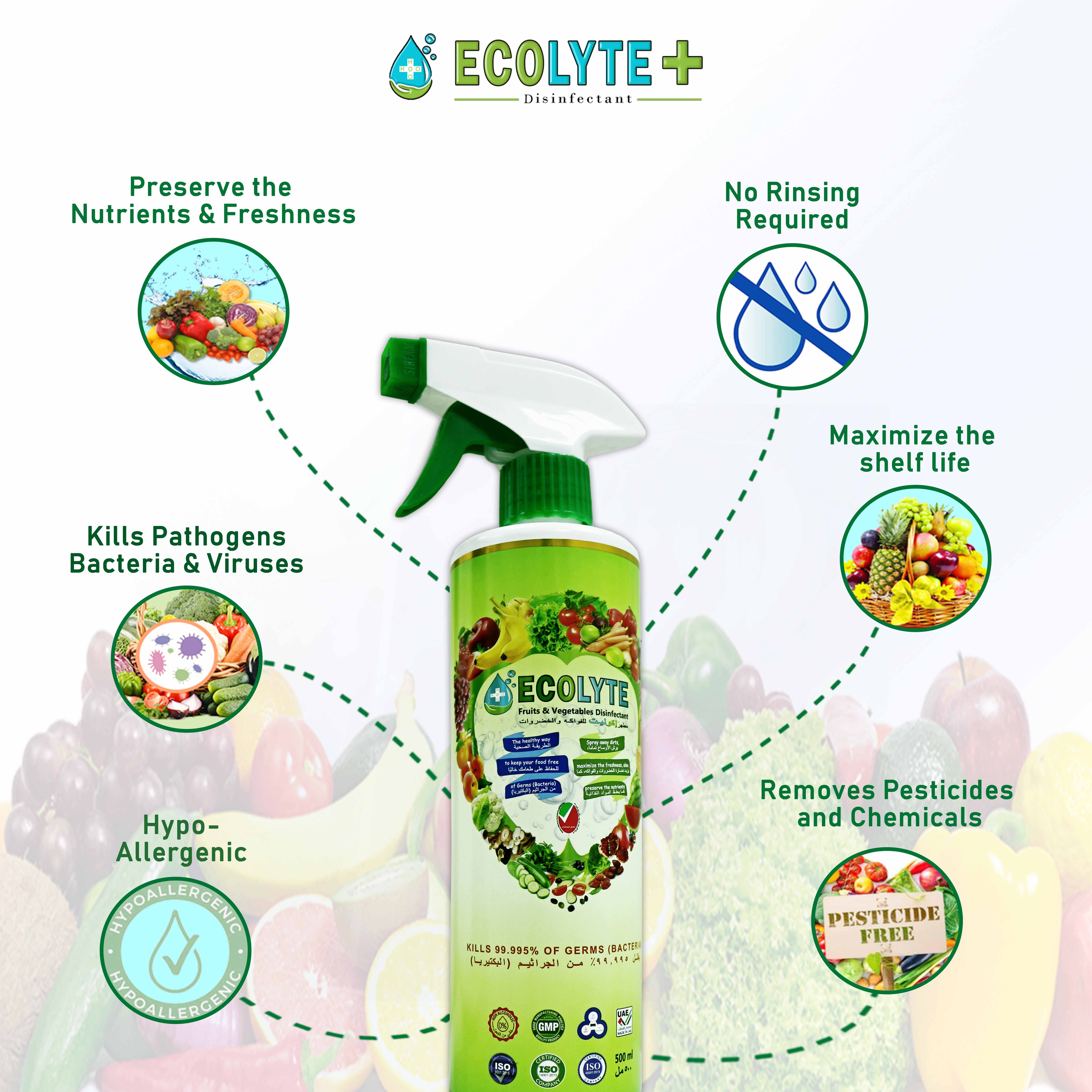 ECOLYTE FRUITS AND VEGETABLES DISINFECTANT 500ML_3