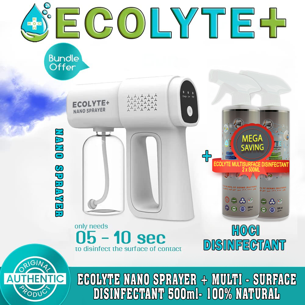 Ecolyte nano sprayer   multi surface disinfectant 500ml- 100% natural