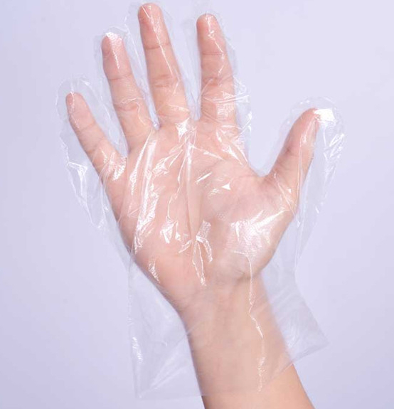 Disposable plastic gloves