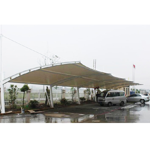 One - way membrane structure parking shed