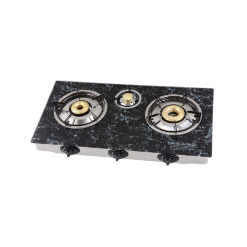 Marble texture glass top gas stove with 3 burners gt-723