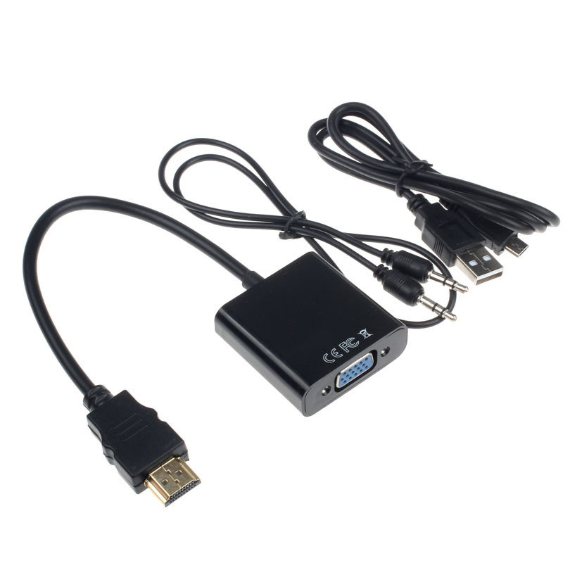 Hdmi to vga with audio+power