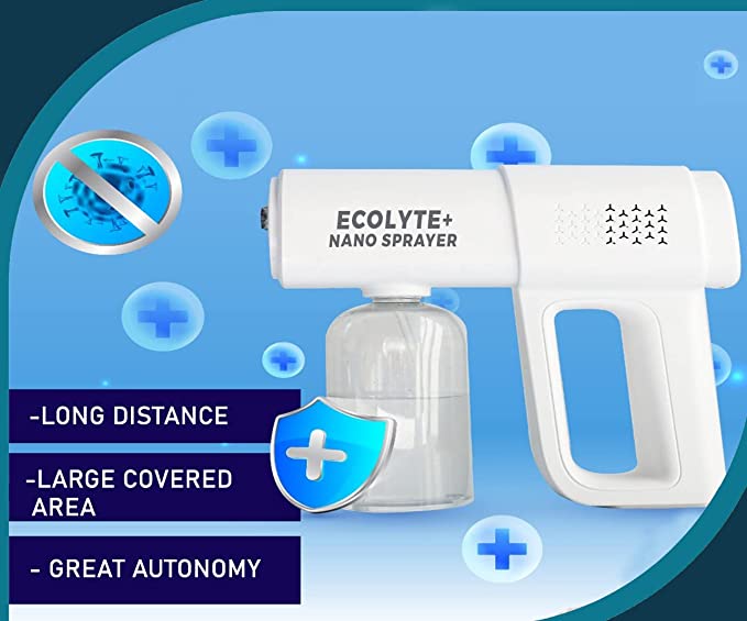 Ecolyte Nano Sprayer, Handheld Rechargeable Blue Light 380ml Atomization Disinfection Gun for Home, School, Office or Garden_3