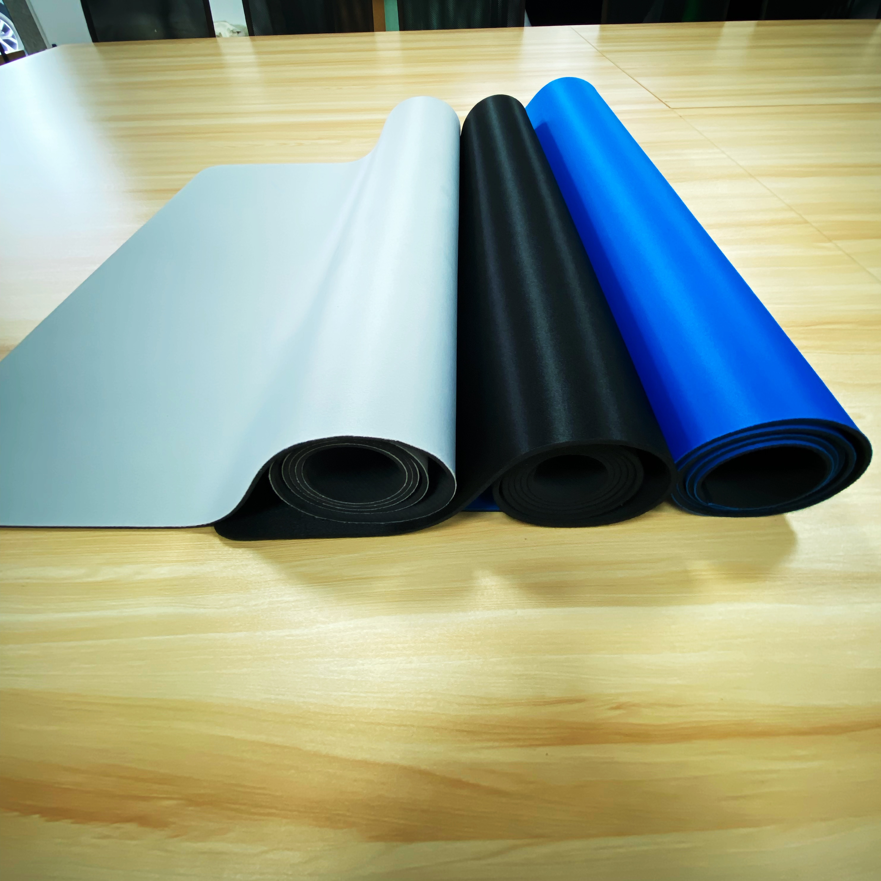 Blank rubber materials for yoga mats