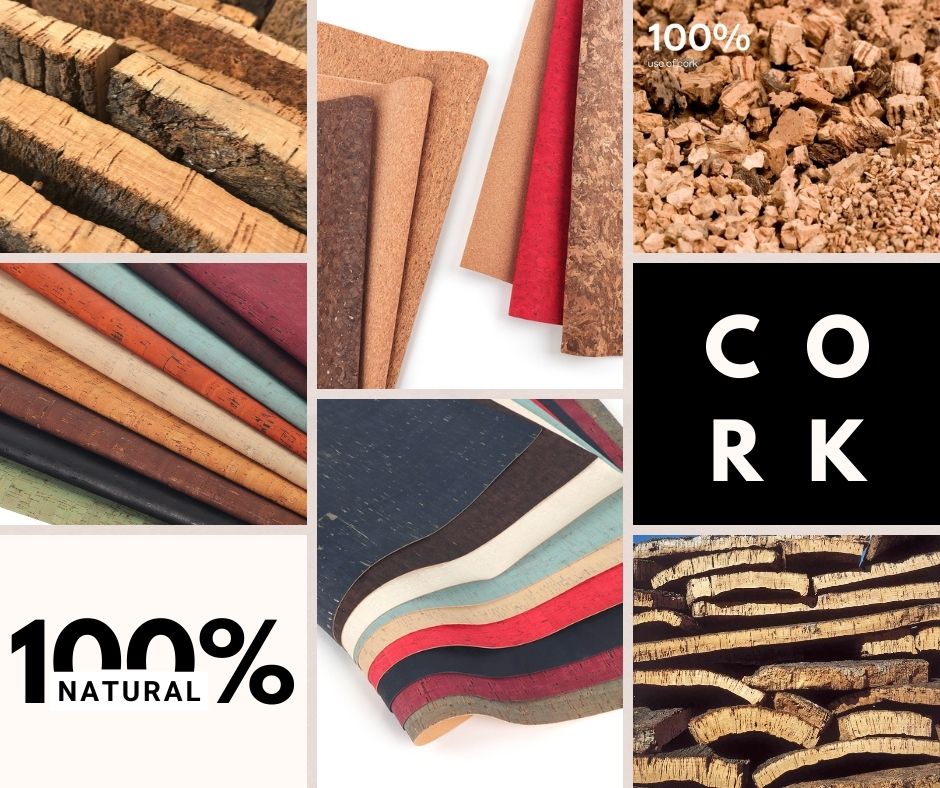 100% portuguese natural cork vegan leather