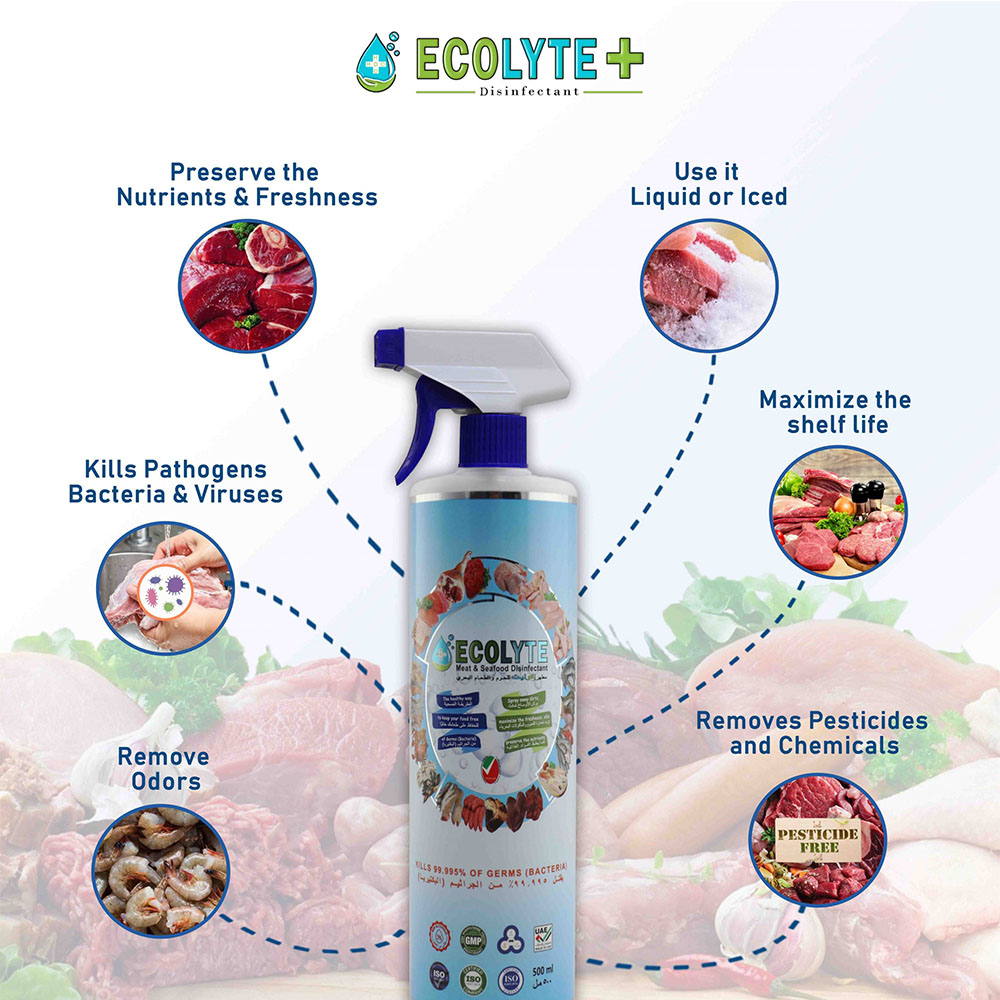 Ecolyte Meat & Seafood Disinfectant 100% Natural 500 ml X 24PCS_5
