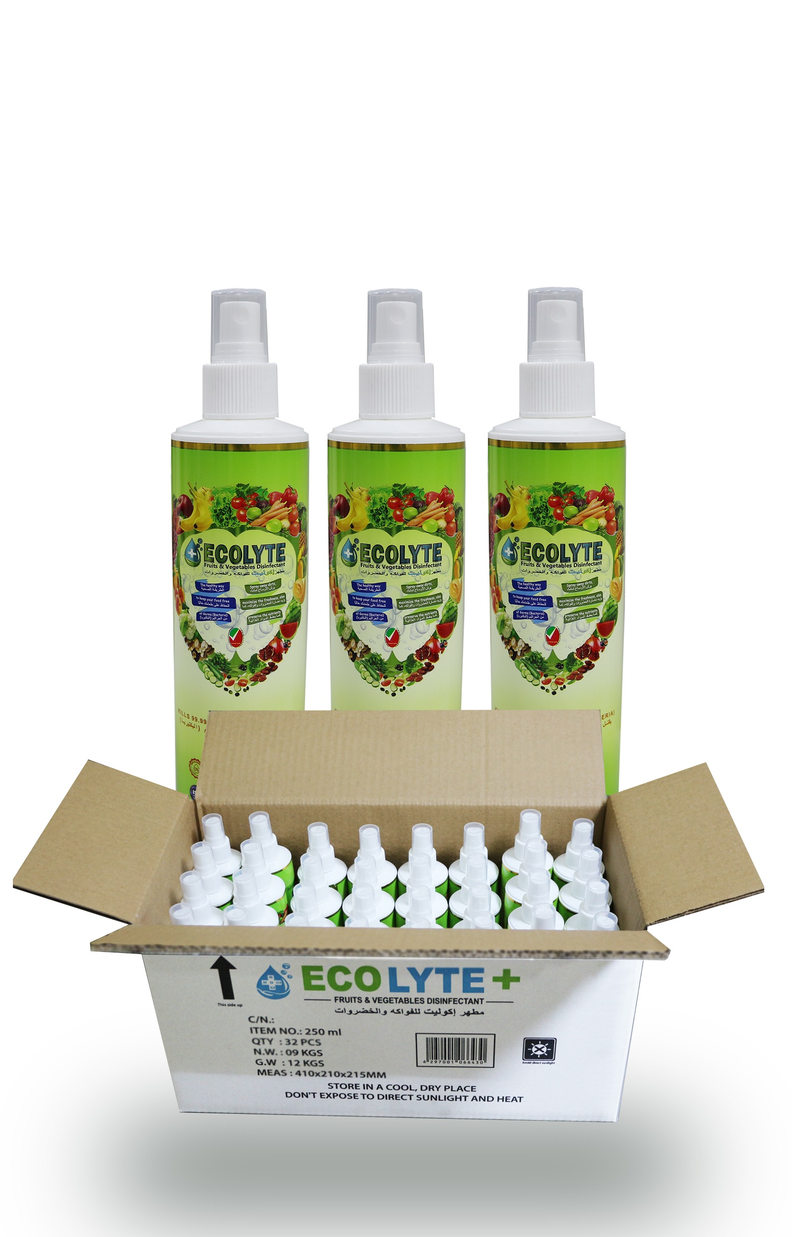 ECOLYTE Fruits and Vegetable Sanitizer -250ML(32PCS/CARTON)_2