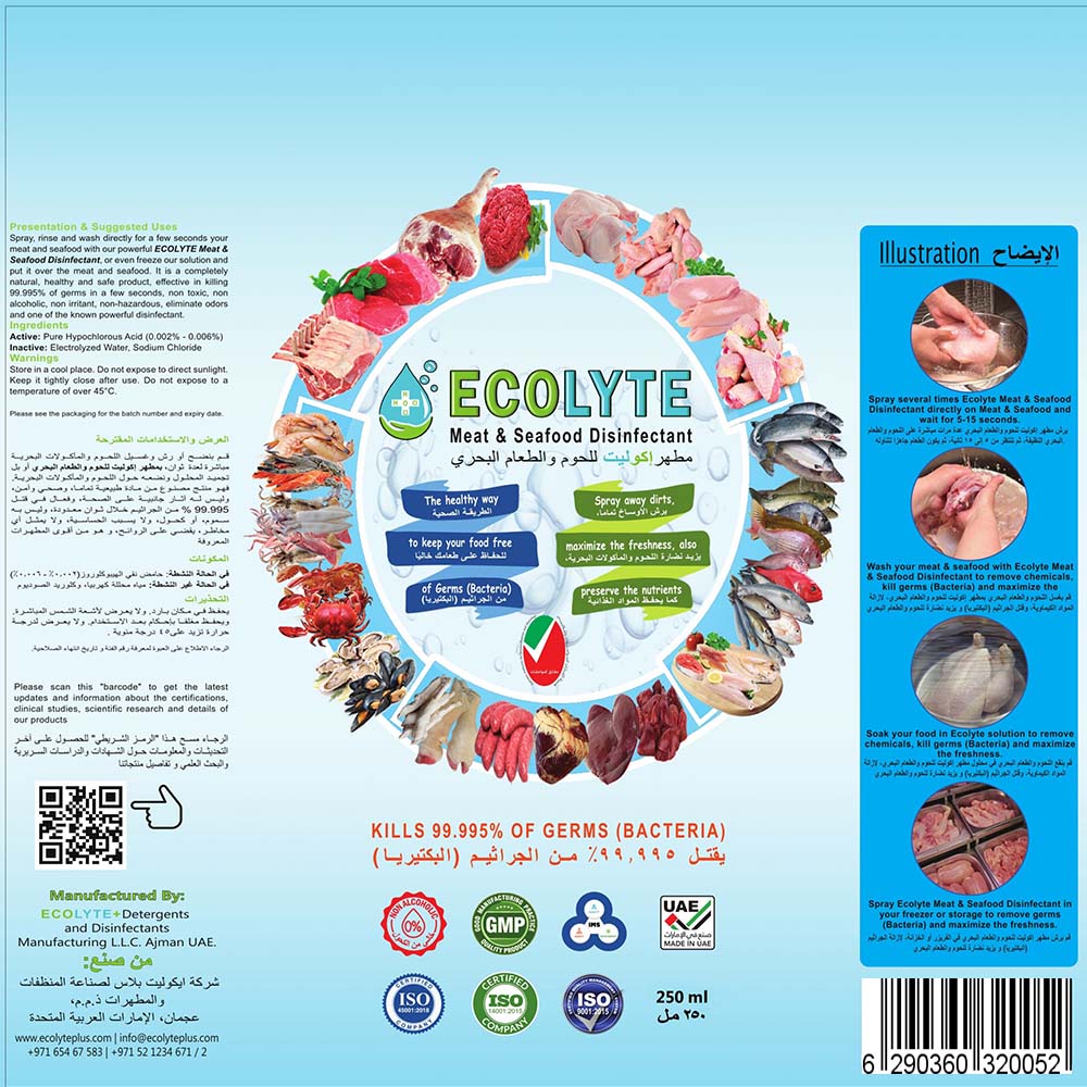 ECOLYTE MEAT AND SEAFOOD DISINFECTANT 250ML (NATURAL SPRAY DISINFECTANT-32PCS/CARTON)_3