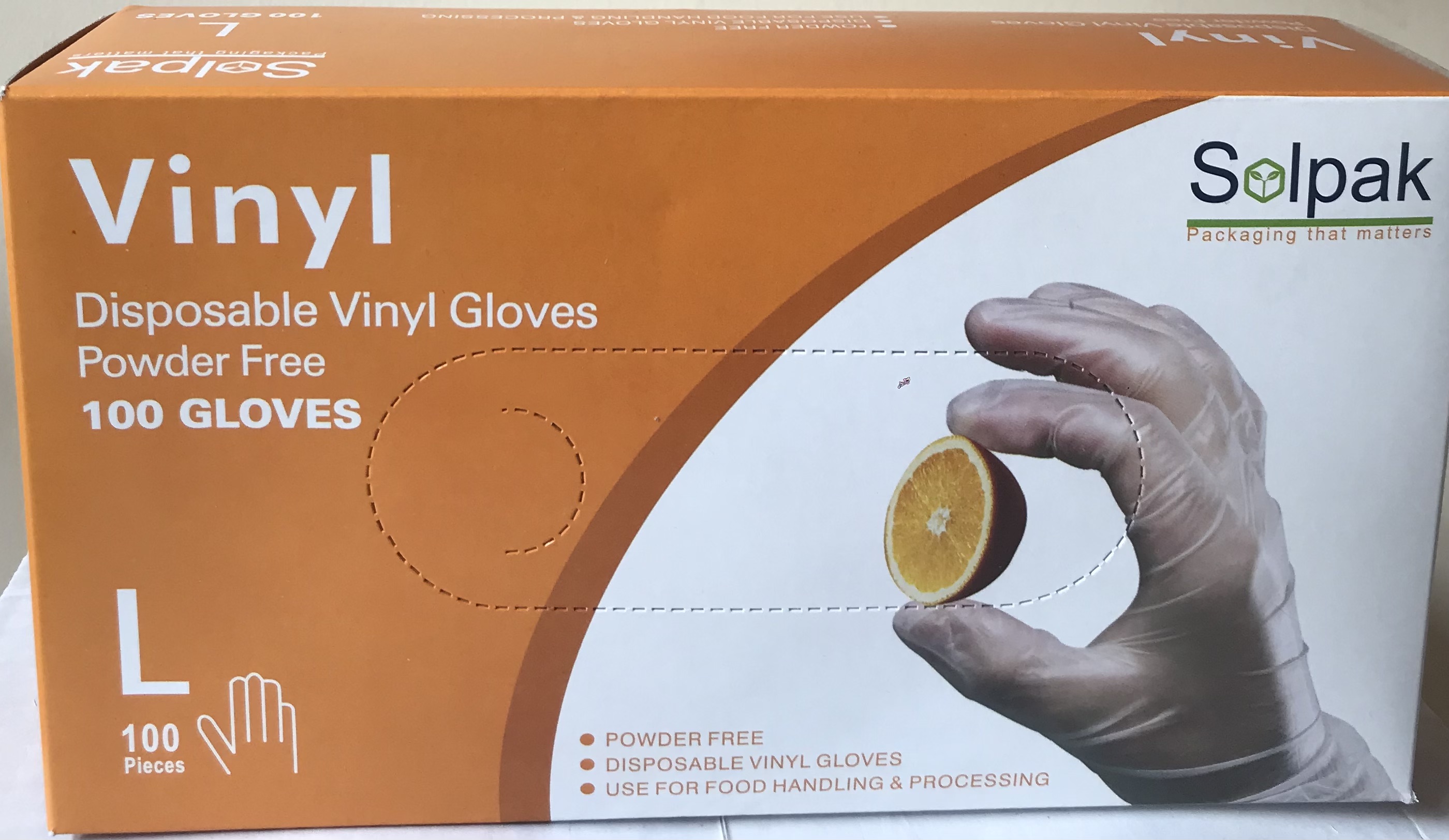 Vinyl gloves powder free medium/large
