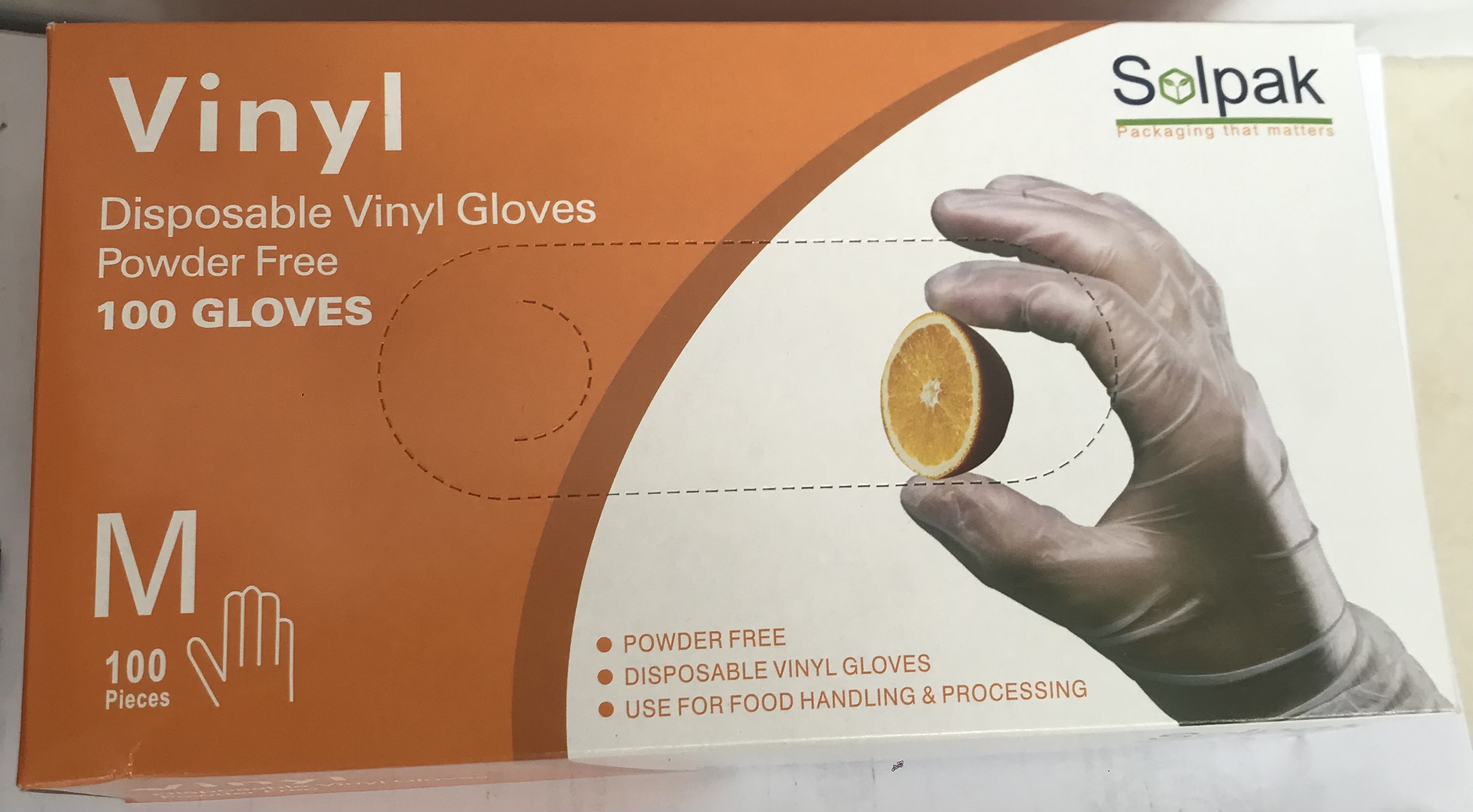 Vinly gloves powder free medium -1*100pcs per box (1*10box/ctn)