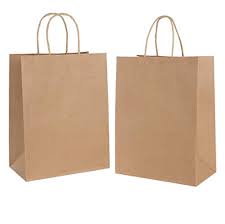 Paper bag with twisted handle brown colour