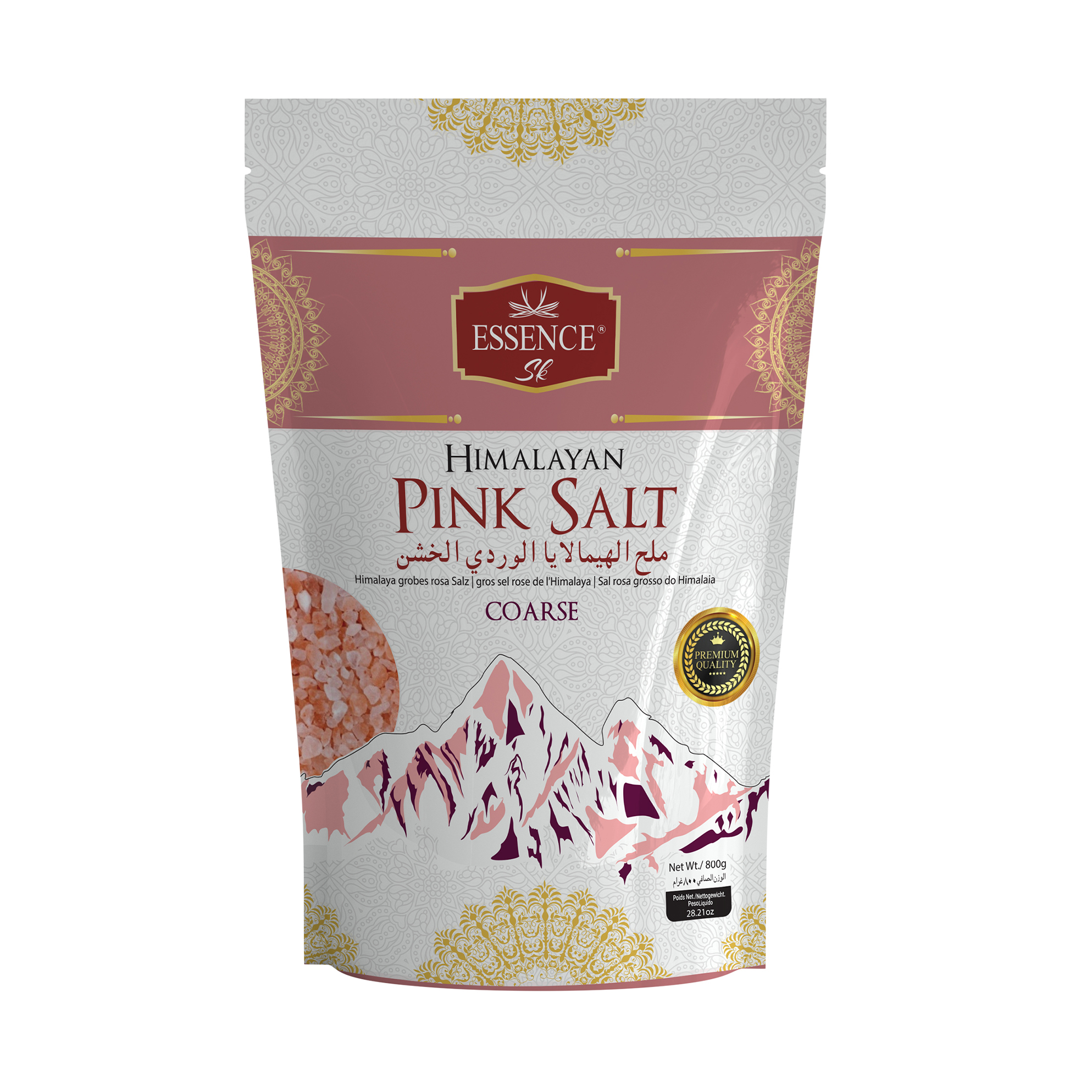 Himalayan pink salt 800g standup pouch coarse
