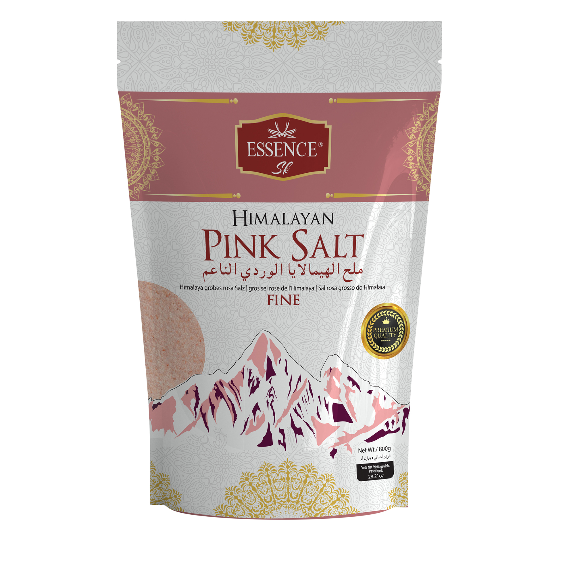 Himalayan pink salt 800g standup pouch fine