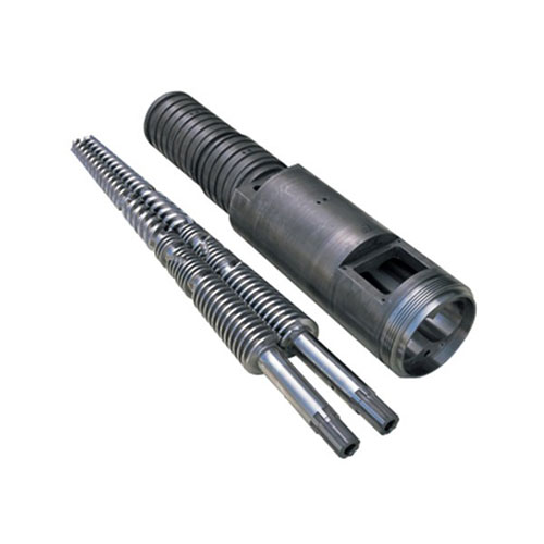 Parallel-twin screw and barrel