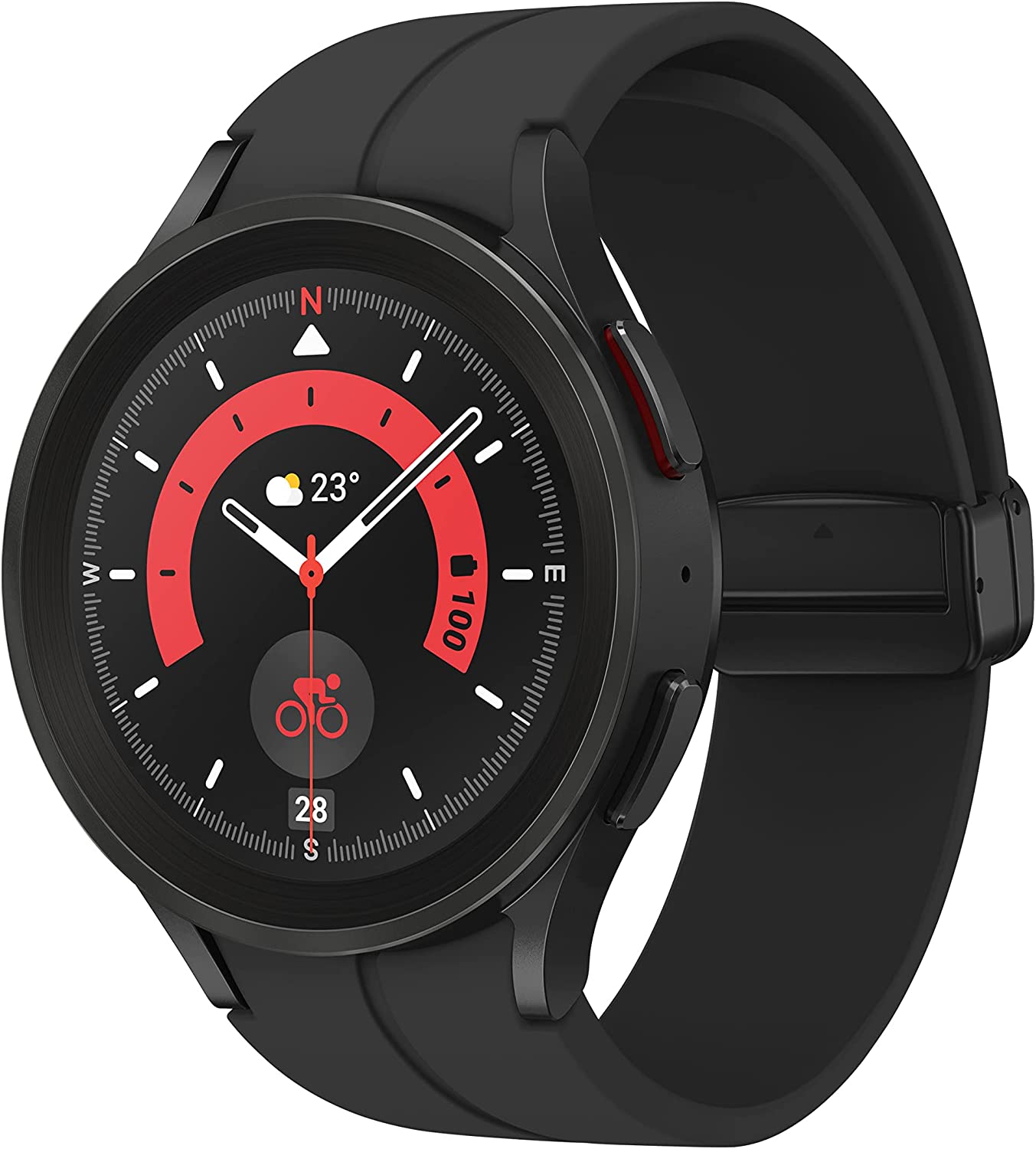 Samsung galaxy watch5 pro smart watch, health monitoring, fitness tracker, long lasting battery, 45mm, black titanium,