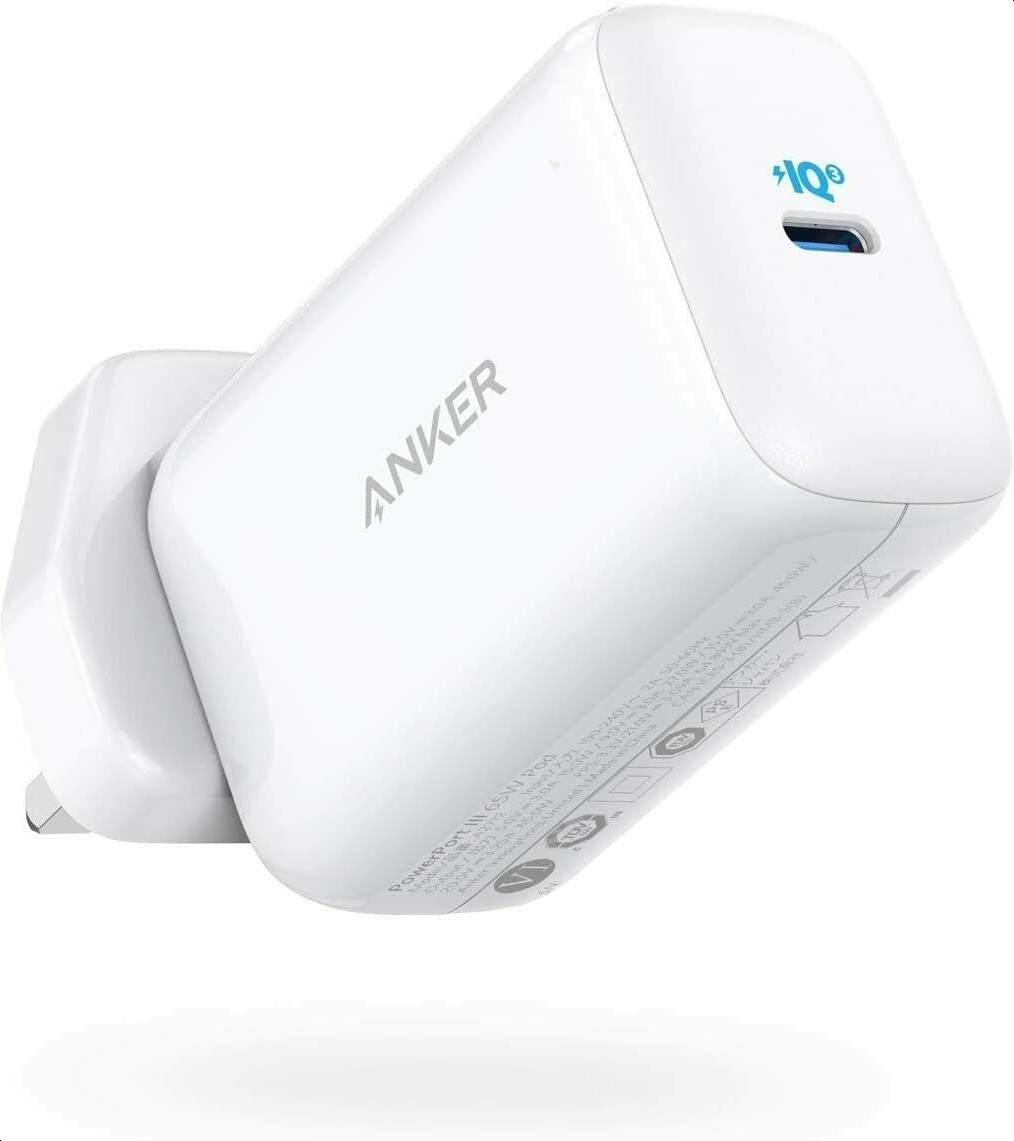 Anker powerport iii 65w pod 3 plug version chrger - white | an.a2712h21.wt