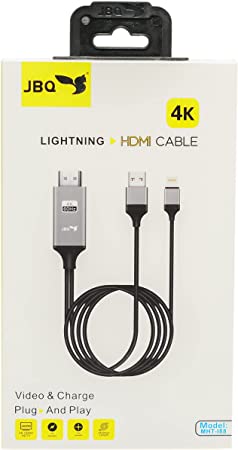 Jbq 4k hdmi lightning hdmi cable hdmi video cable compatible with iphone lightning devices plug & play lightning to hdmi/hdtv av tv cable adapter jbq - mht i88