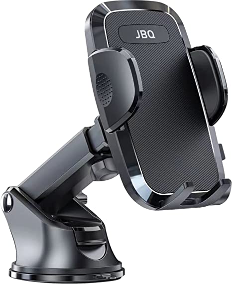 Jbq hlc-39 360 degree rotation free hand shockproof car phone holder for center console dashboard and windshield, anti-shock and anti-scratching, slim, black