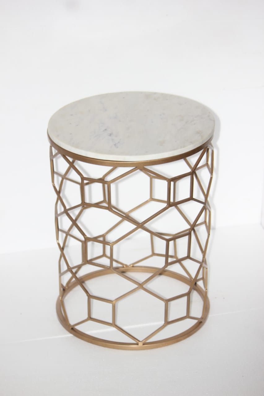 Side table marble and iron