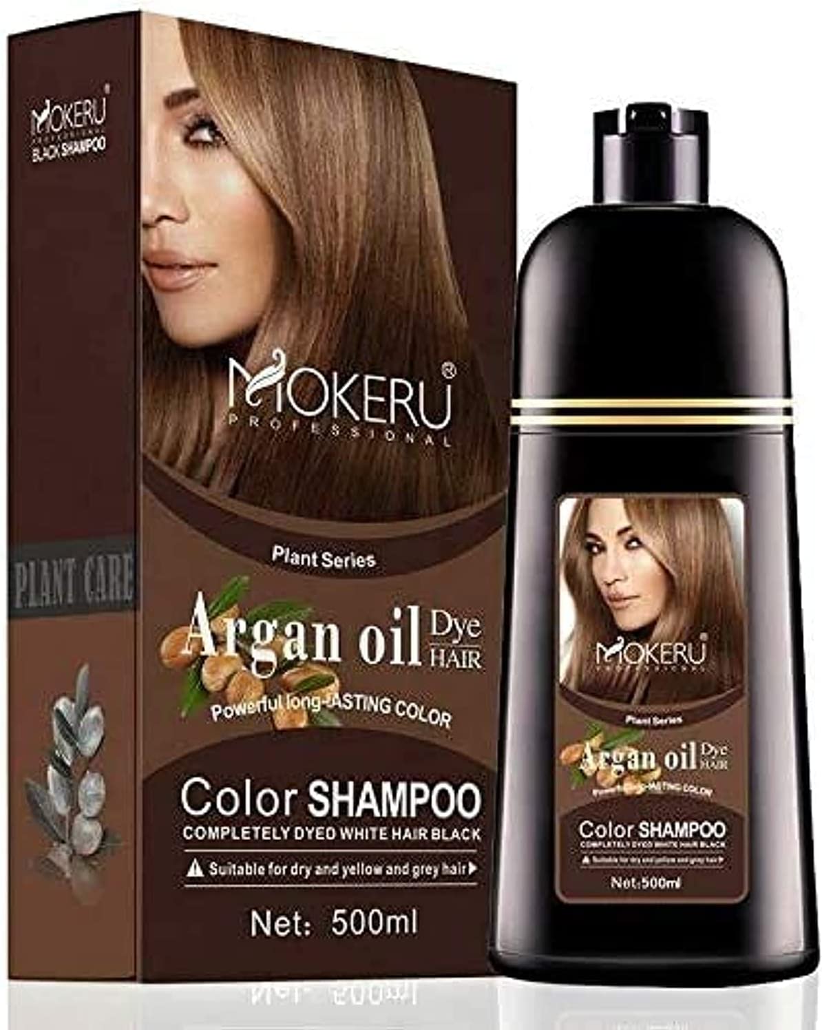 Mokeru professional argan oil color shampoo dark brown 16.9 fl oz