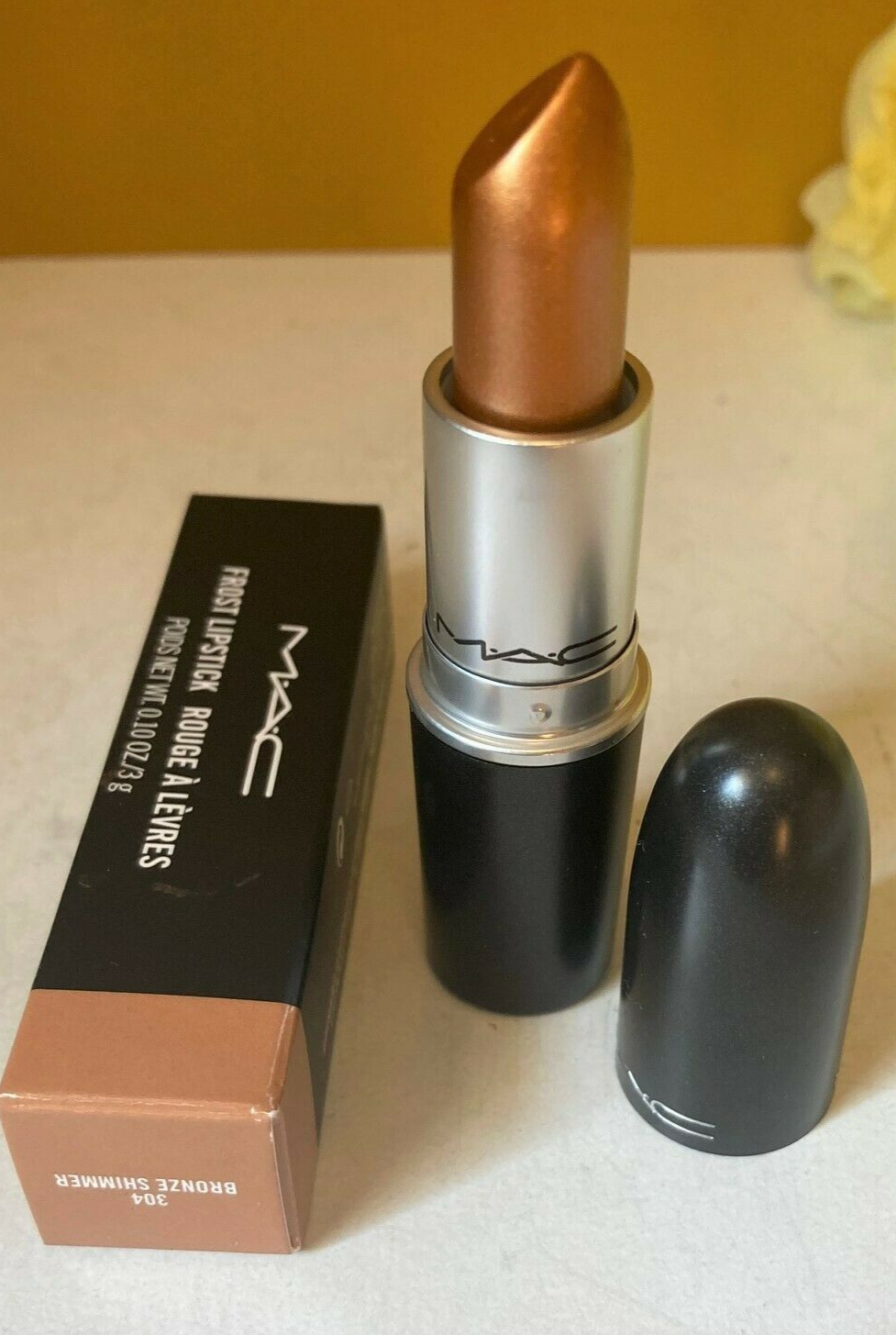 Mac satin lipstick 304 golden shimmer full size 0.10oz3g