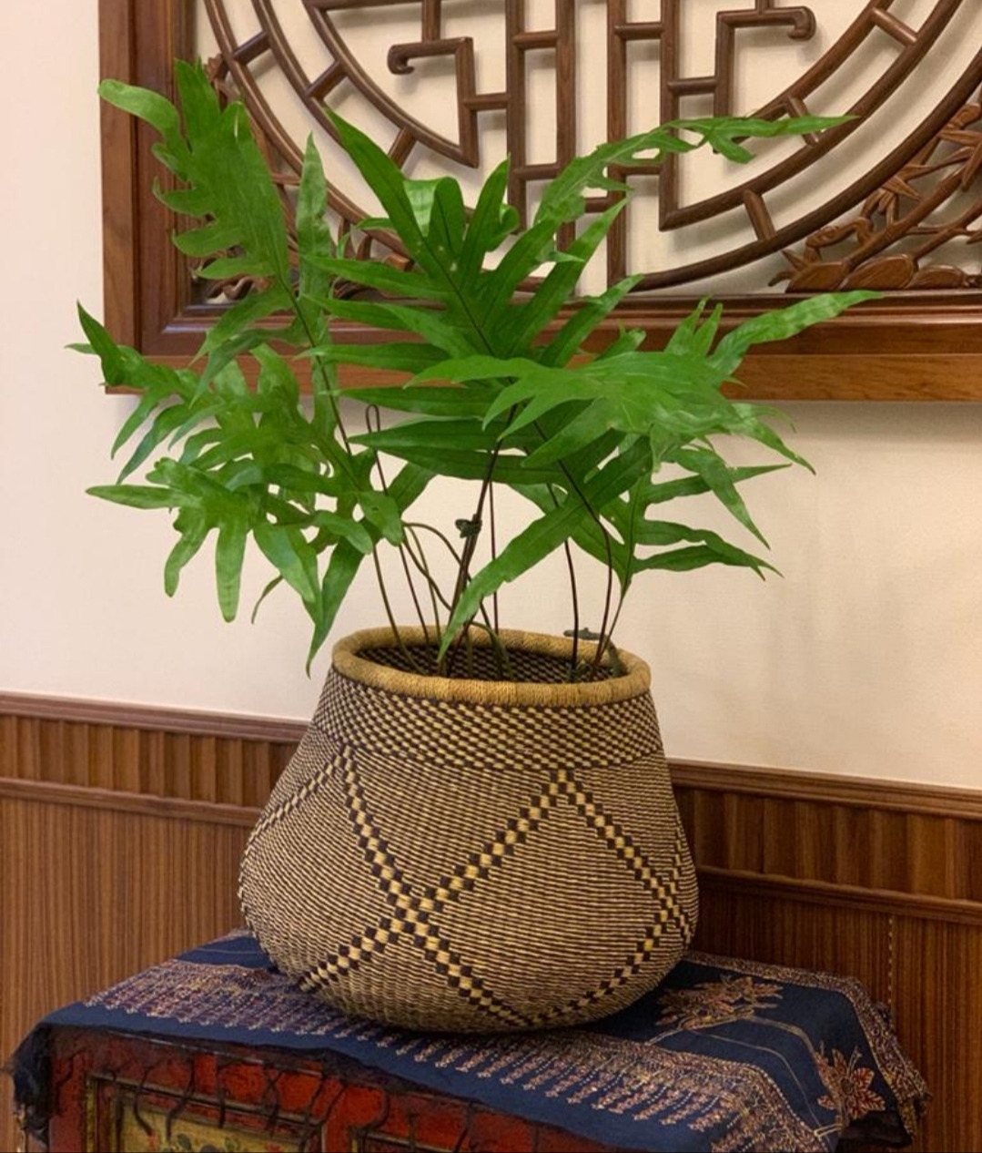 African basket, handmade flower pot, plant basket, personalized home decor, bolga basket, modern home decor, woven basket