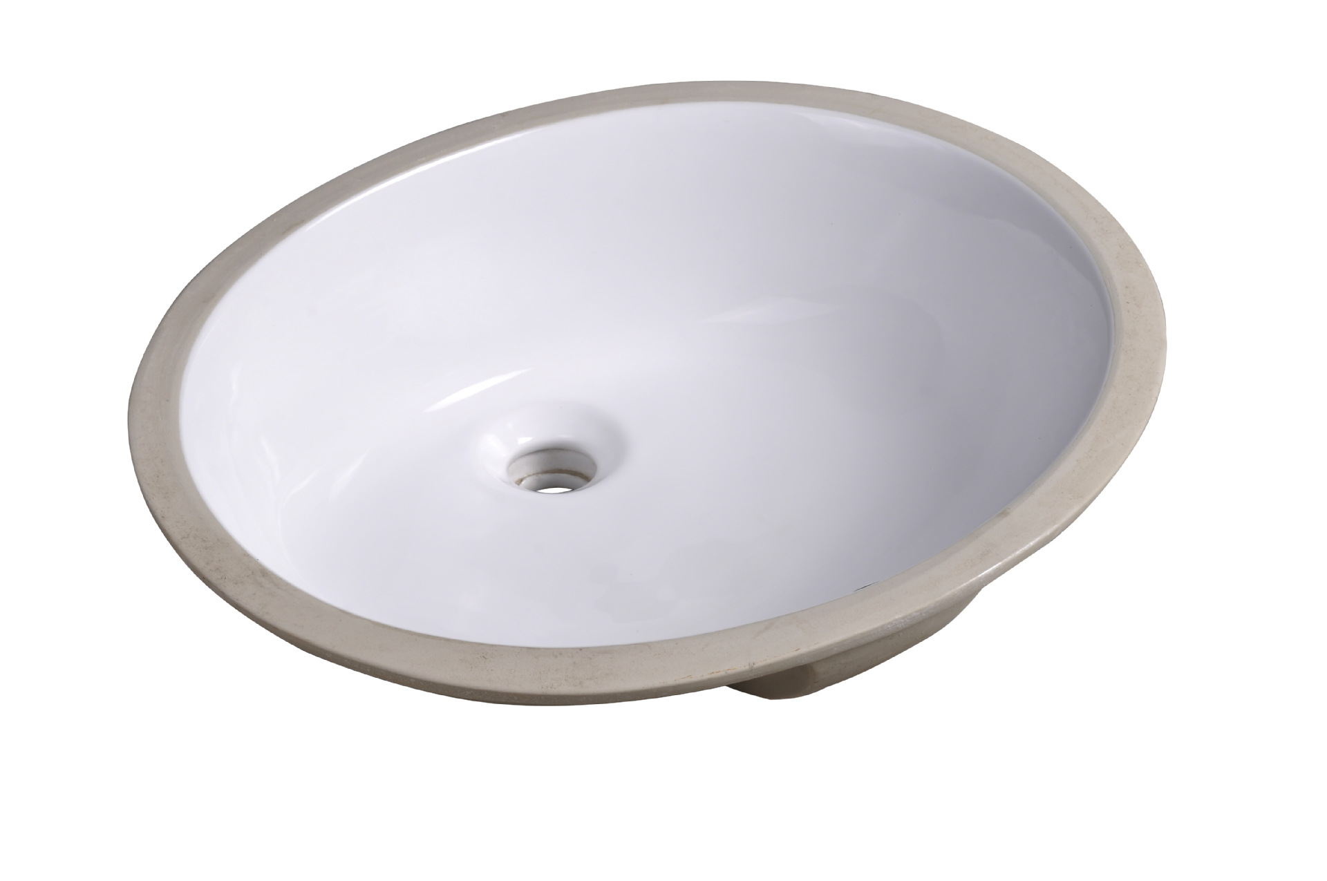 Oval ceramic undermount sink for bathroom
