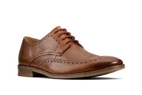 Wholesale clarks men's formal shoes standford limit tan leather shoes