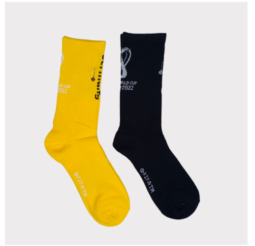 Wholesale fifa 2022 germany boys socks pack of 2 black & yellow