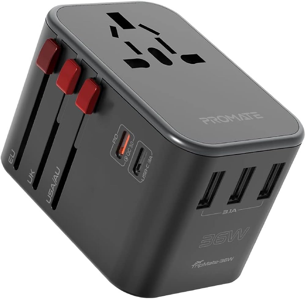 Wholesale promate travel adapter, universal grounded power adapter