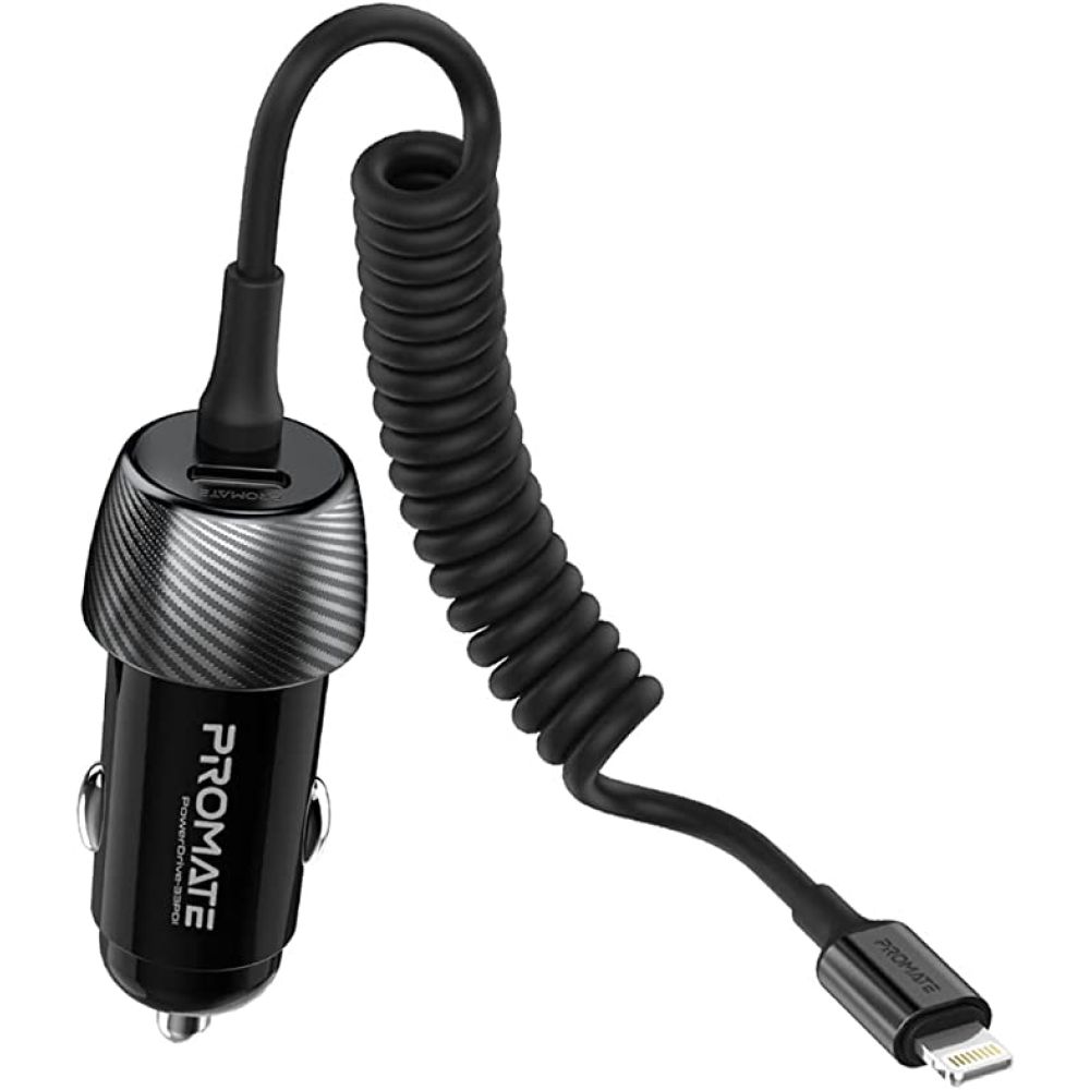 Wholesale promate car charger with cable, 33w power delivery
