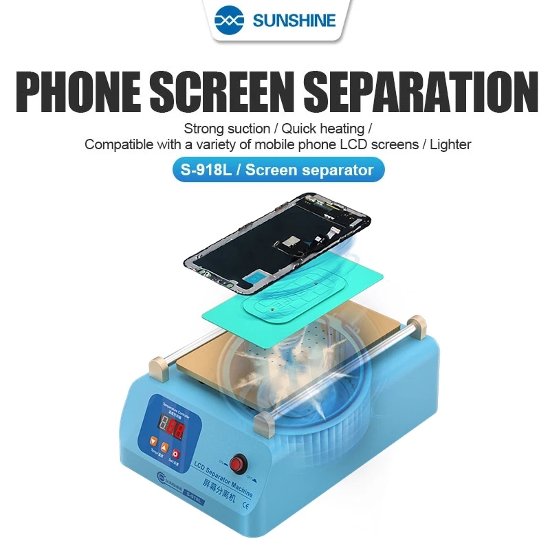 Wholesale sunshine s-918k 8.5 inch lcd vacuum separator machine mobile phone lcd screen repair