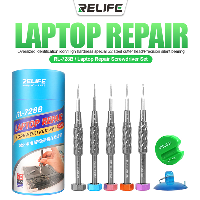 Wholesale relife rl-728a mobile phone repair screwdriver for iphone ipad huawei oppo vivo strong magnetic adsorption tool