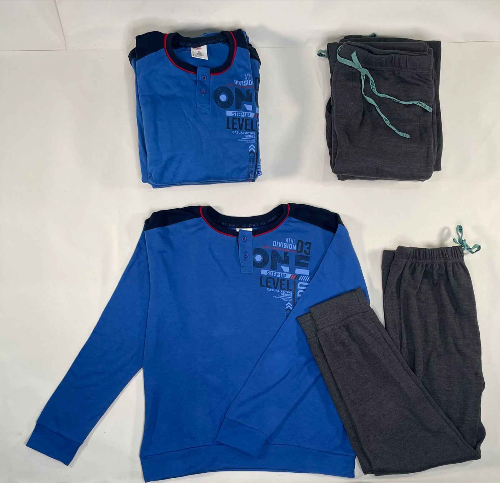 Wholesale lot of 50pcsdolz men's blue pajama set - overstock clearance deal