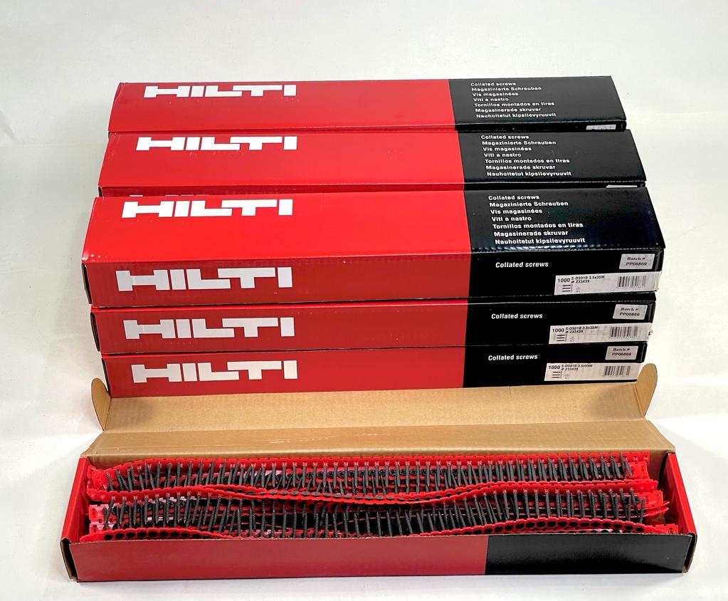 Wholesale lot of 10 boxes of hilti collated screw s-ds01b 3.5x35m - overstock clearance