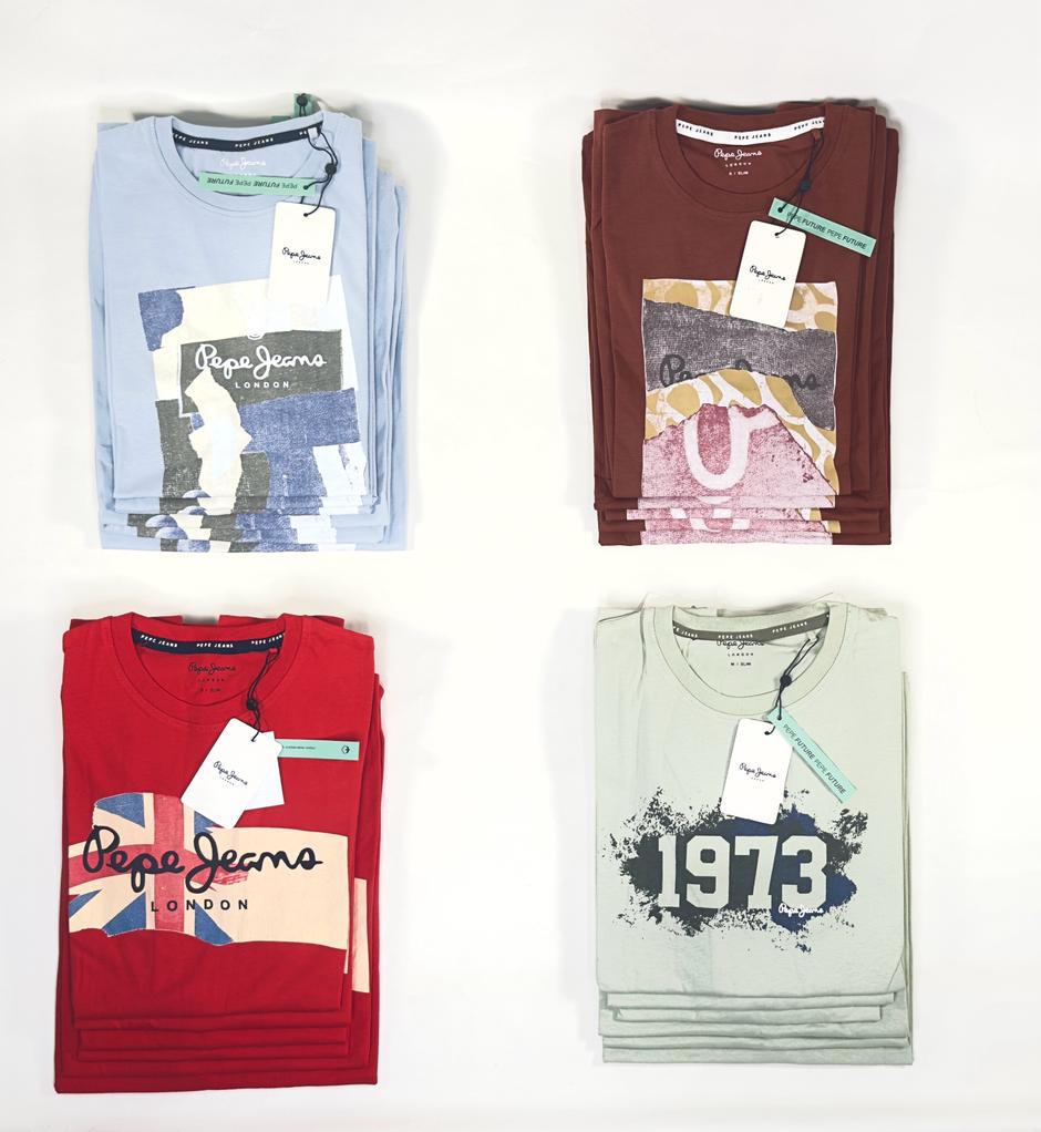 Wholesale lot of 50pcs of pepe jeans mens t-shirts - overstock clearance