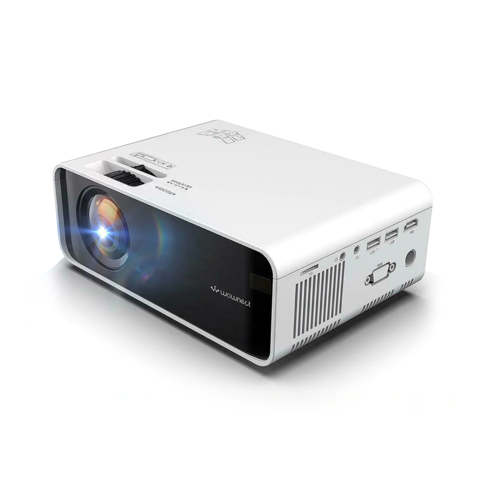 Wownect wp01 | mini projector 3300 lumens native res 1280x720p supports 1080p video projector