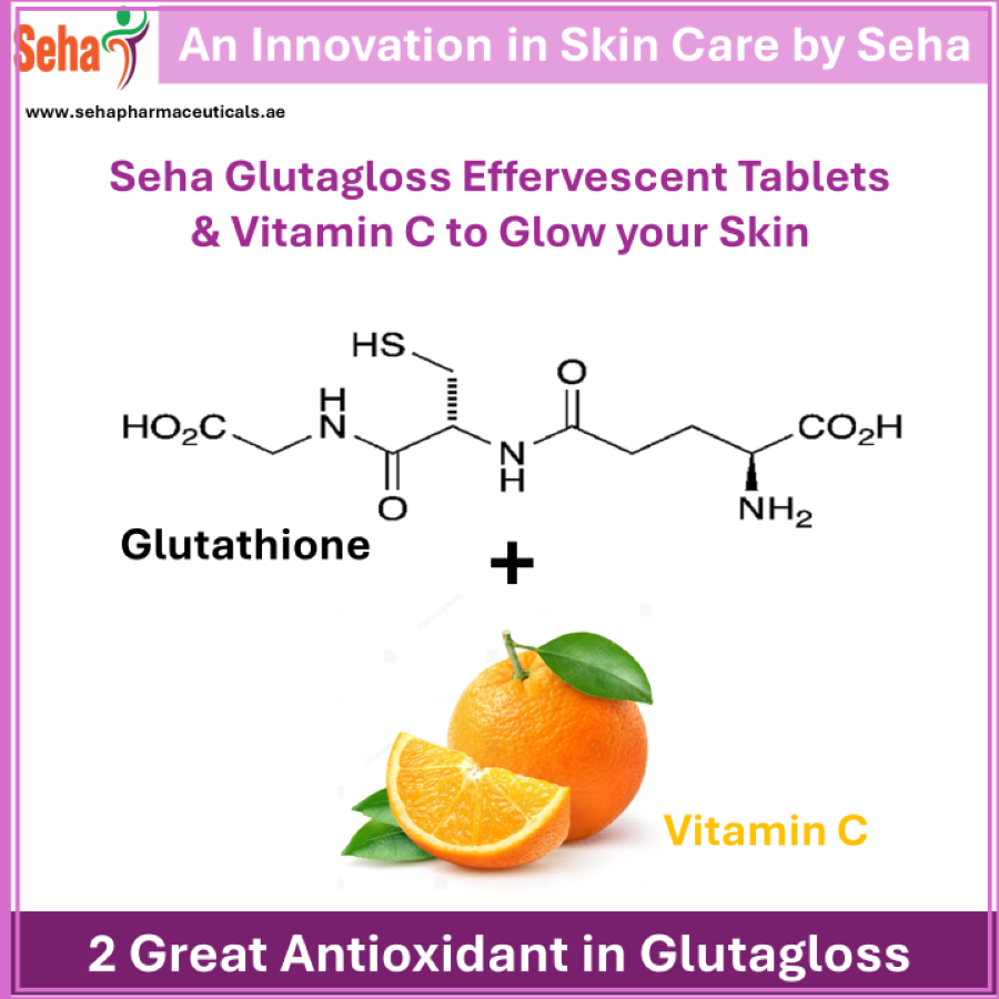 Seha Glutagloss Orange Flavour Japanese L Glutathione & Vitamin C | 28 Effervescent Tablets for Collagen Production | Radiant Glowing Skin & Whitening Antioxident for Healthy Skin | A Fairness Drink_3