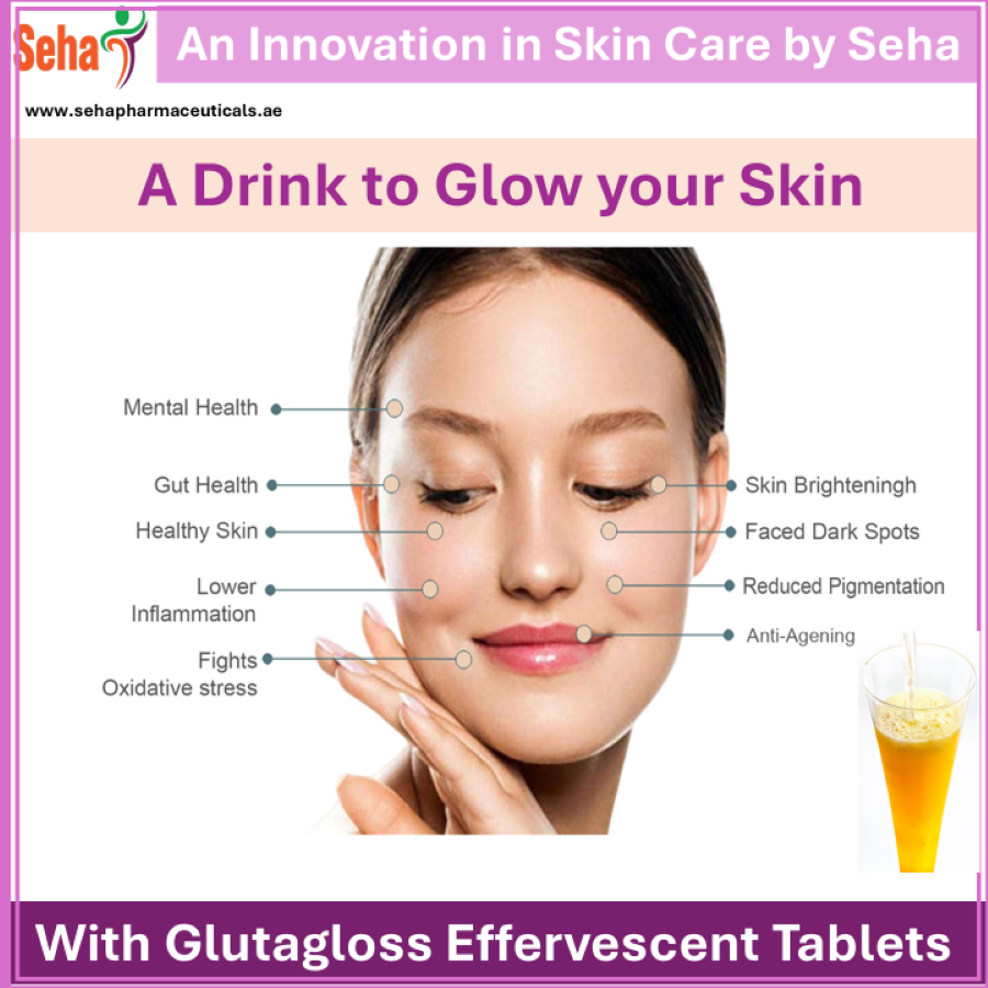 Seha Glutagloss Orange Flavour Japanese L Glutathione & Vitamin C | 28 Effervescent Tablets for Collagen Production | Radiant Glowing Skin & Whitening Antioxident for Healthy Skin | A Fairness Drink_2