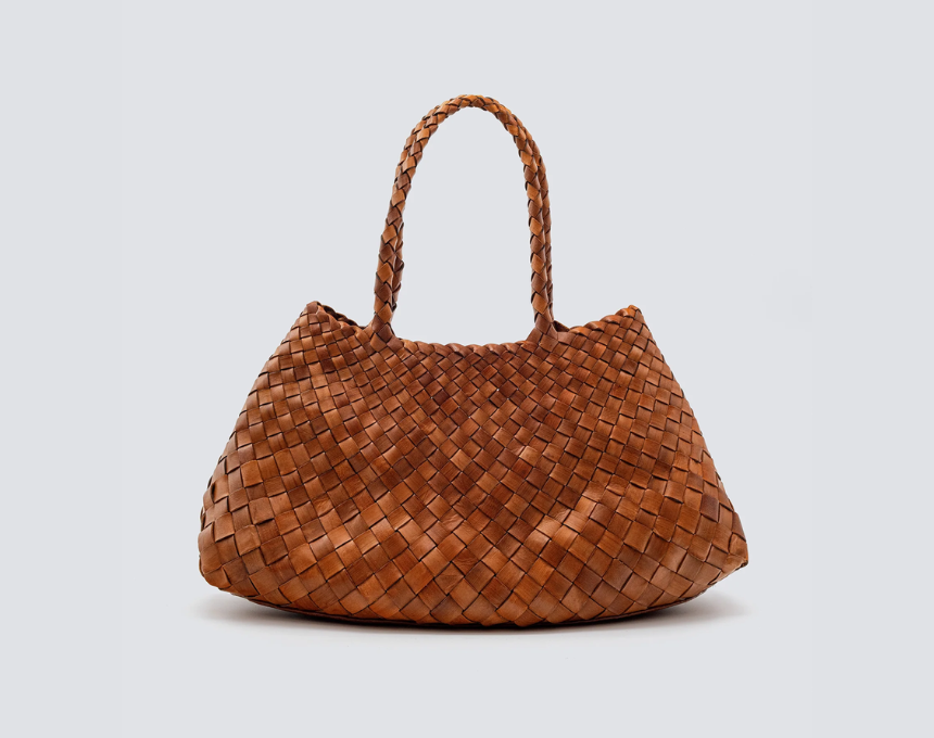 Women leather woven tote bags manufacturer /genuine leather woven bag