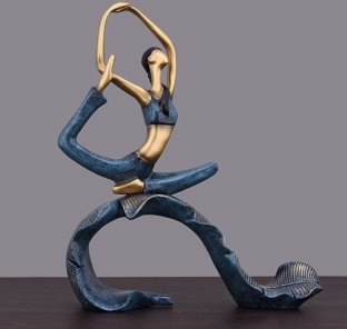 Resin yoga figure sculpture, yoga pose statue, modern abstract sculpture resin yoga pose girl statue home decoration