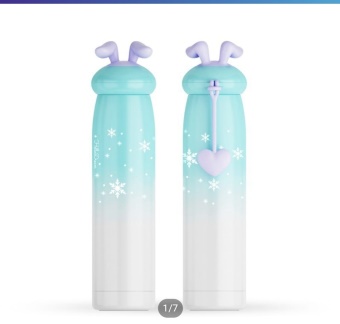 Water bottle rabbit ear insulated bottle / stainless steel bottle / rabbit shape vacuum flask for kids - 320ml - 26cmx6cm