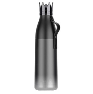 Crown vacuum insulated stainless steel water bottle outdoor 350ml black