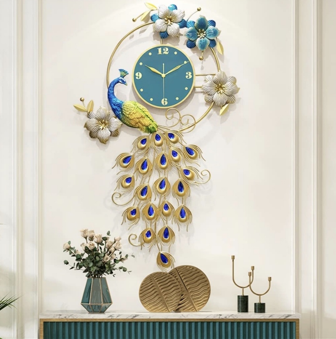 Peacock wall clock
