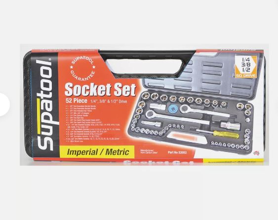 Wholesale open box/used supatool metric & imperial socket set 3/8 & 1/2 inch square drive 52pieces